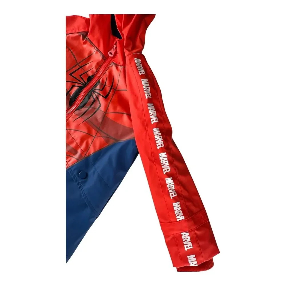 MARVEL AMAZING SPIDERMAN Warm Fleece Lined Waterproof Raincoat 3-4 Year‎ VGC